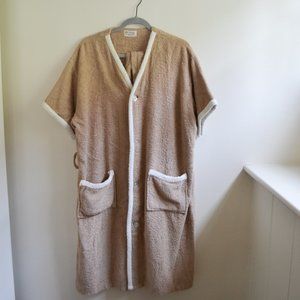 RARE! Vintage Mens Shave Coat Terry Cloth w/Belt Robe - UNIQUE FIND! One Size